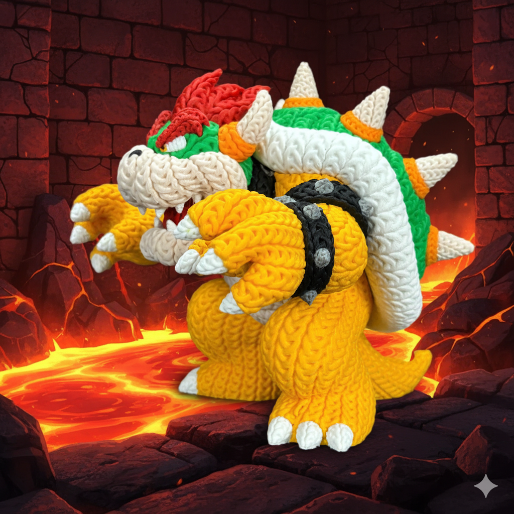 Bowser Knitted 3d