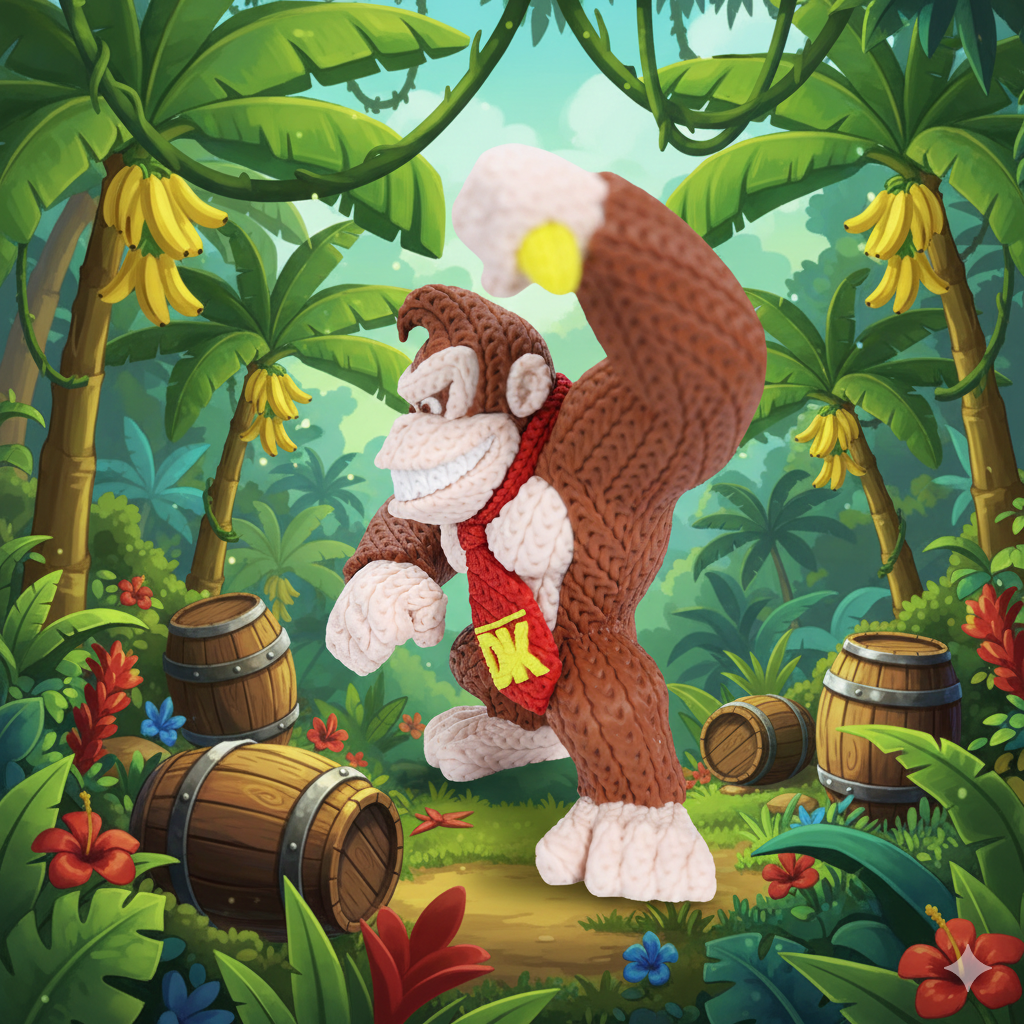 Donkey Kong Knitted 3D