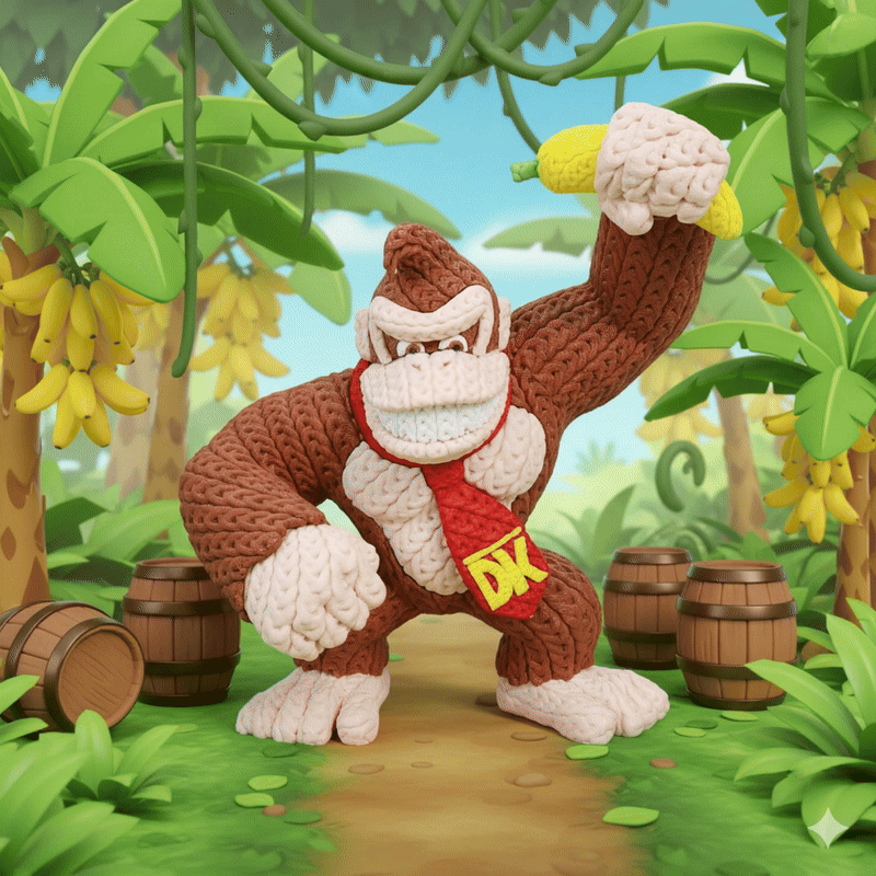Donkey Kong Knitted 3D