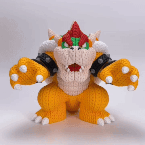 Bowser Knitted 3d